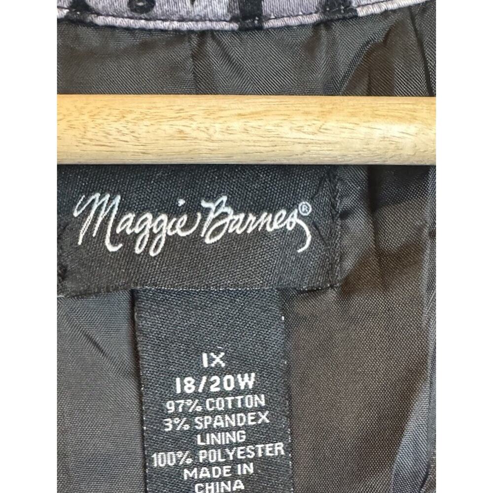 Maggie Barnes Black Gray Animal Leopard Print Jacket 1X - Picture 9 of 9